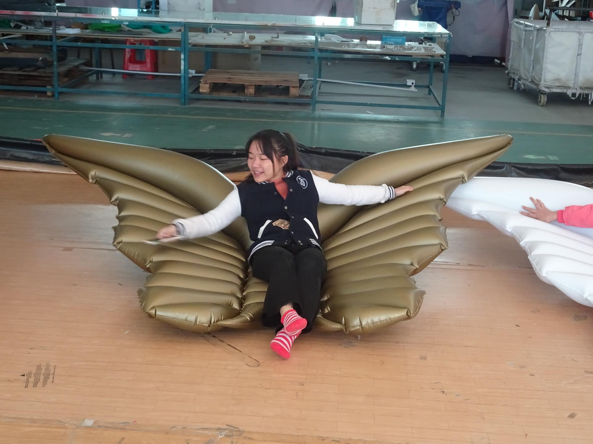 Inflatable Golden Angel Wings Pool Floats