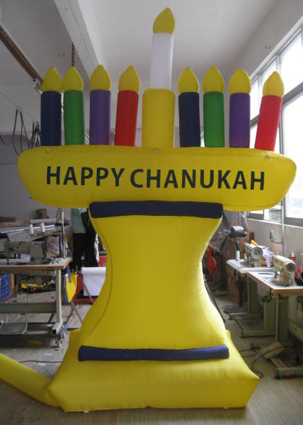 Customised 3M Tall Menorah Chanukan By Oxford Blow Up Yard Clearance With Led Lights Built-In