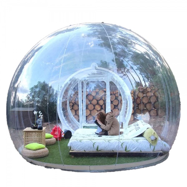 Inflatable igloo transparent dome clear bubble tent with led light