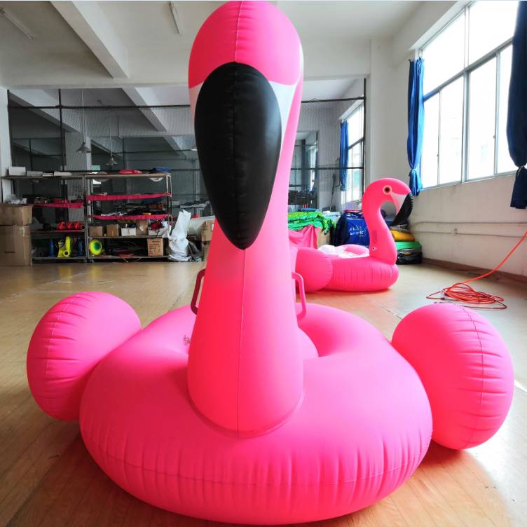 Inflatable pink flamingo float