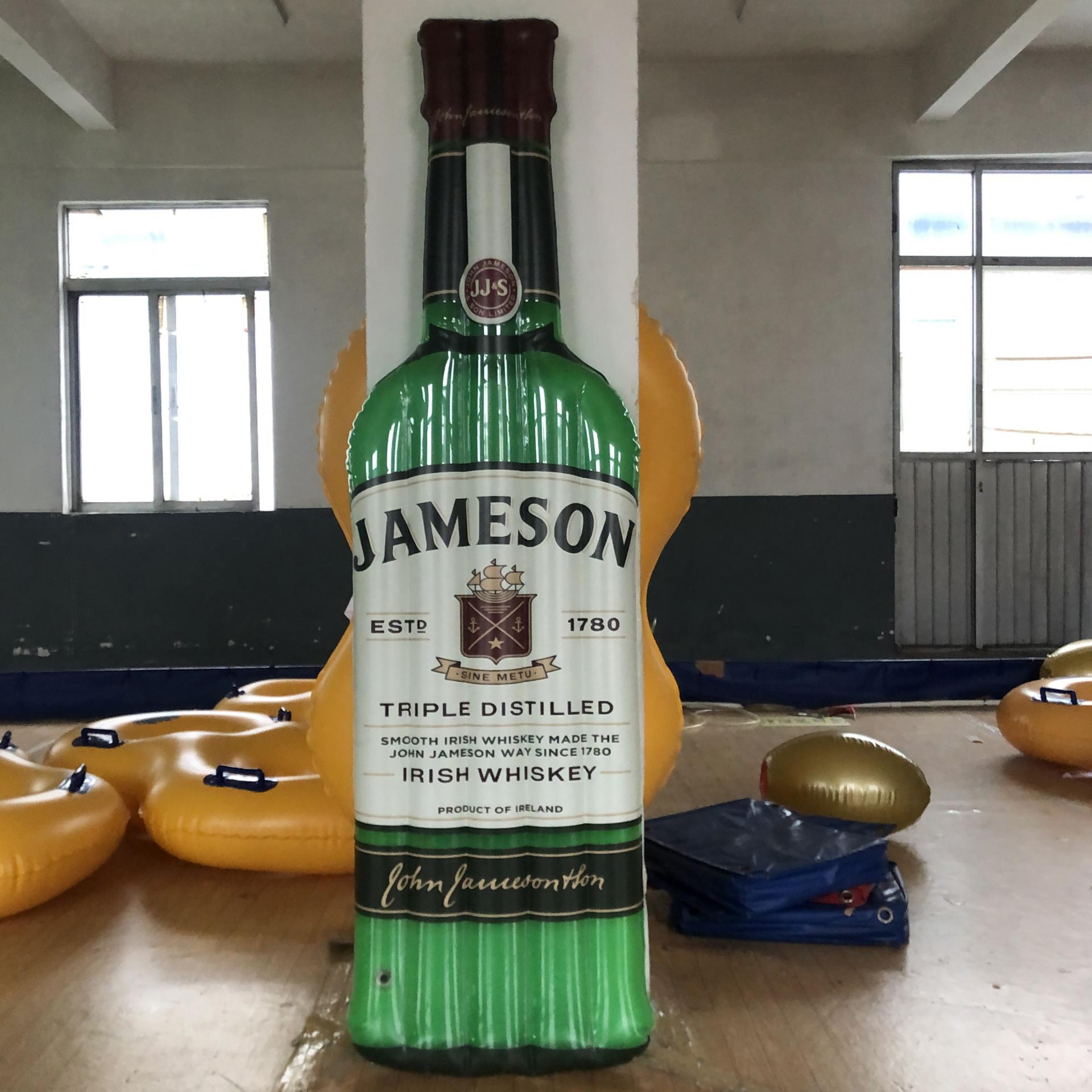 Inflatable bottle float