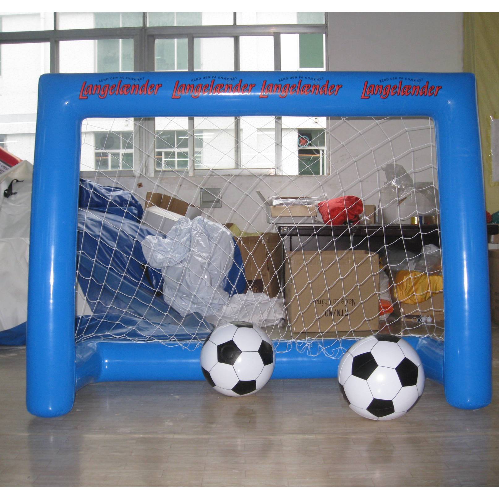 Inflatable football goal with net