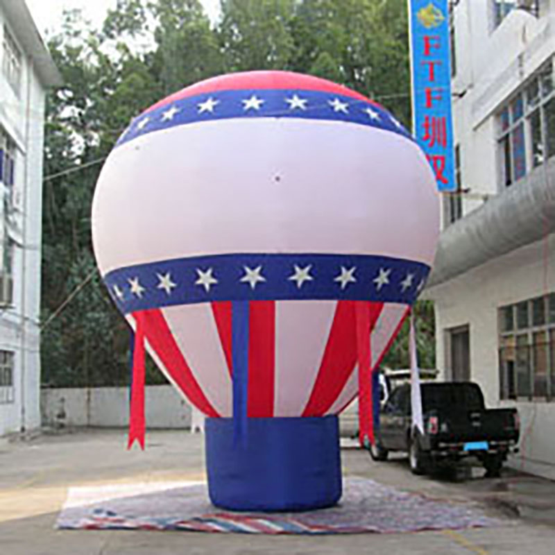 Inflatable big gound balloon with pump inside structure