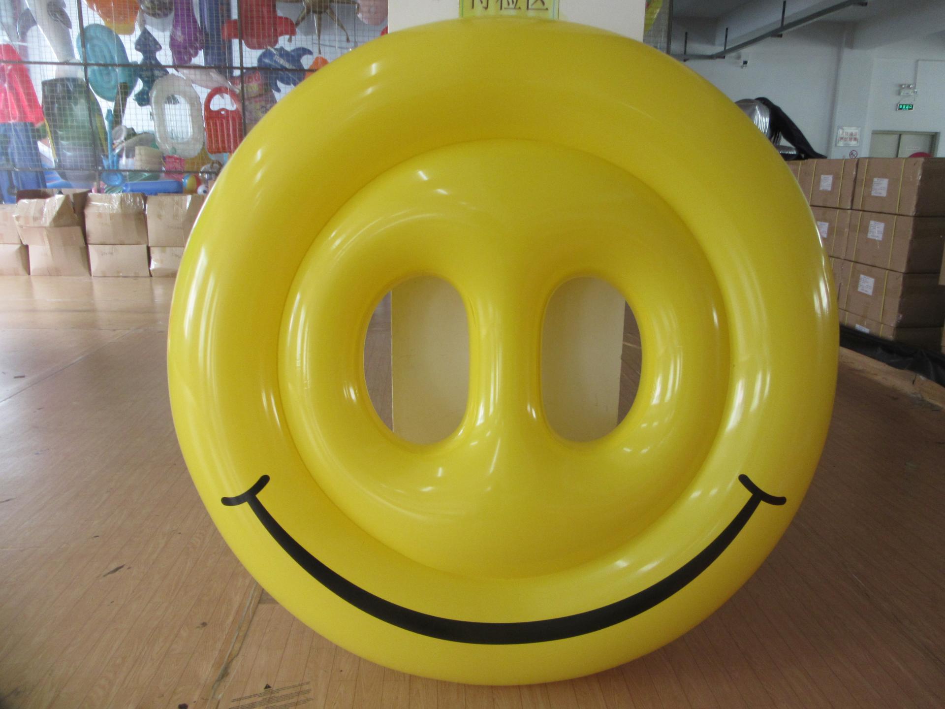 Inflatable Yellow PVC Smileface Float Mattress