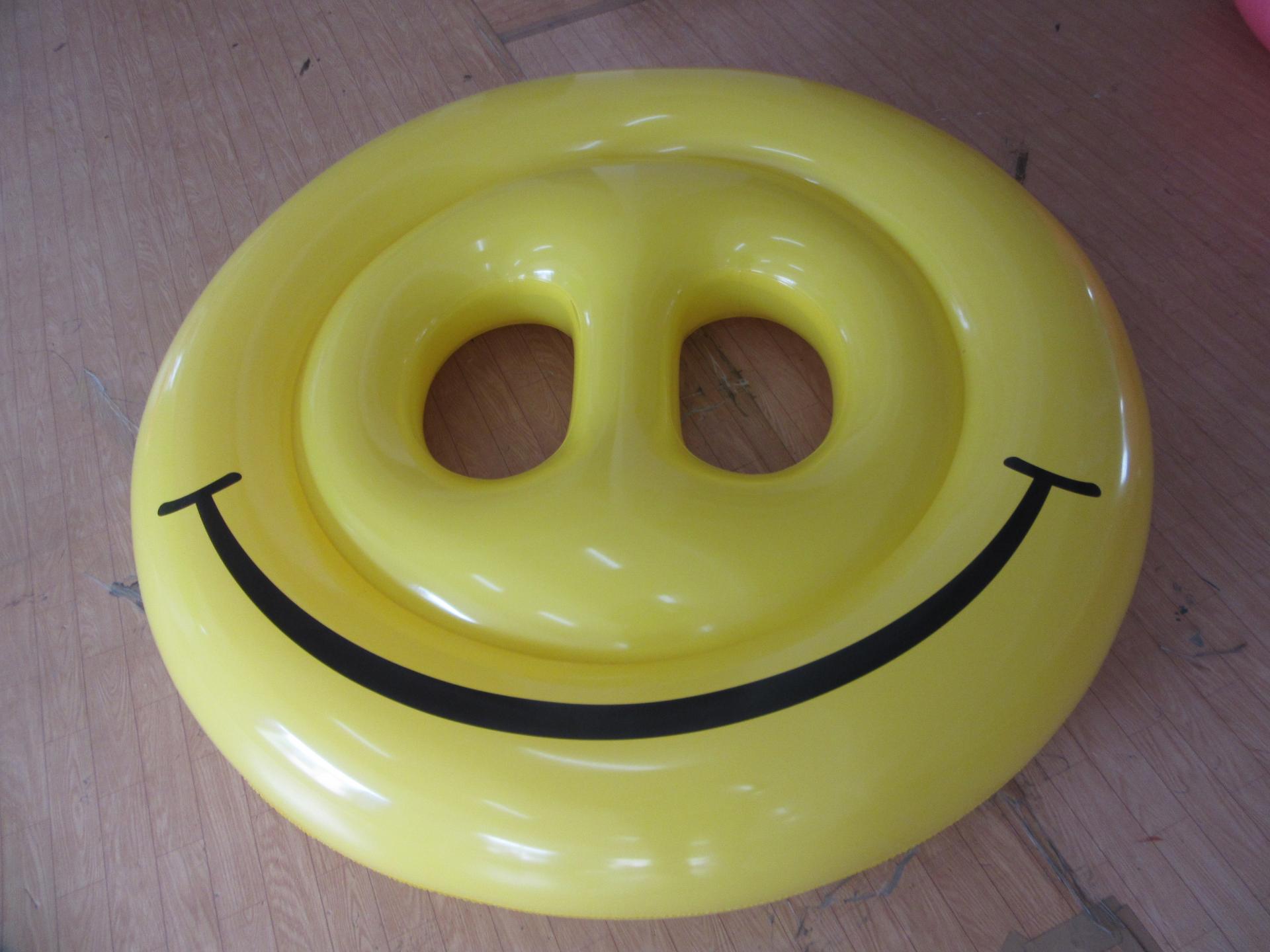 Inflatable Yellow PVC Smileface Float Mattress