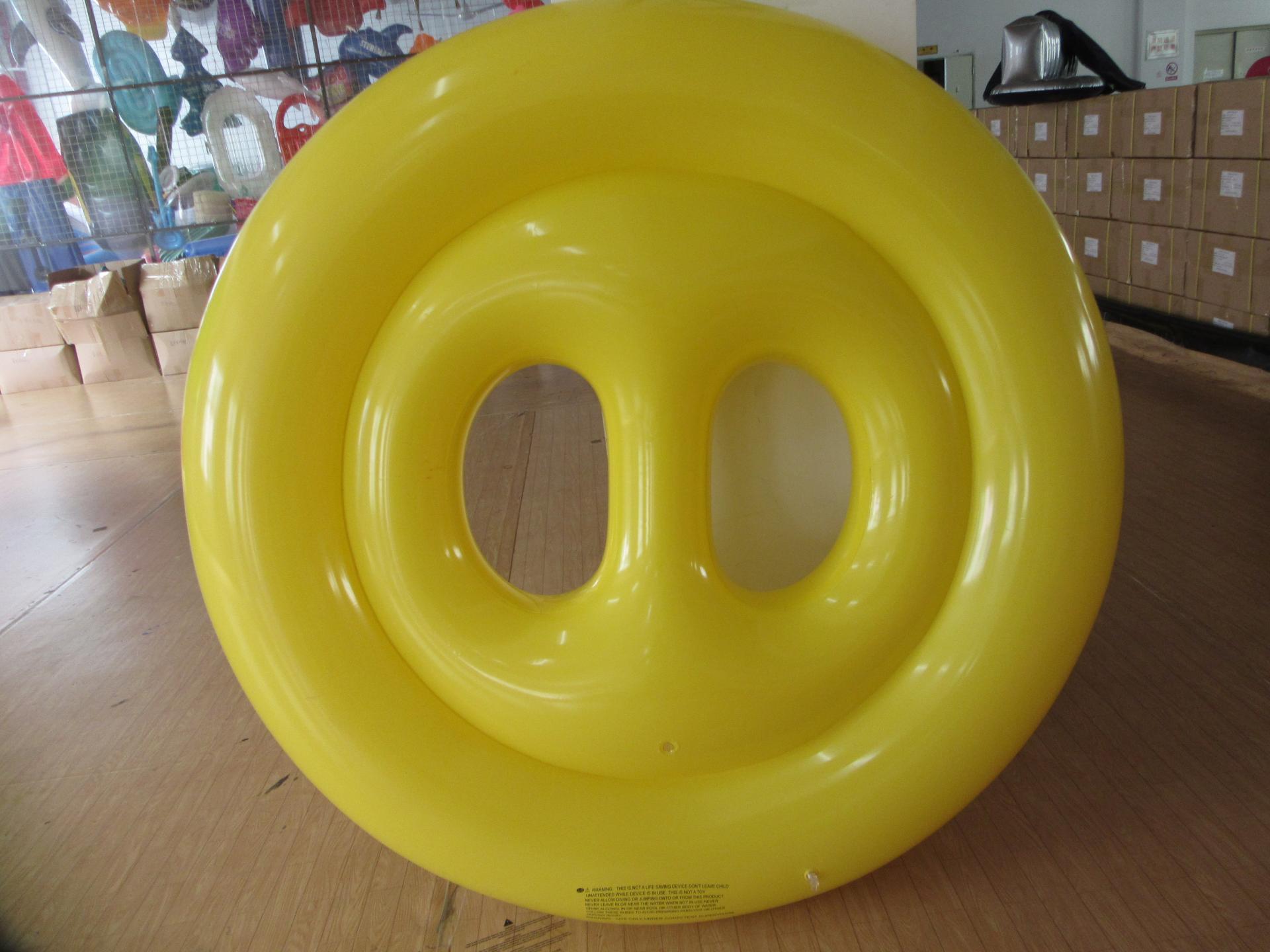 Inflatable Yellow PVC Smileface Float Mattress