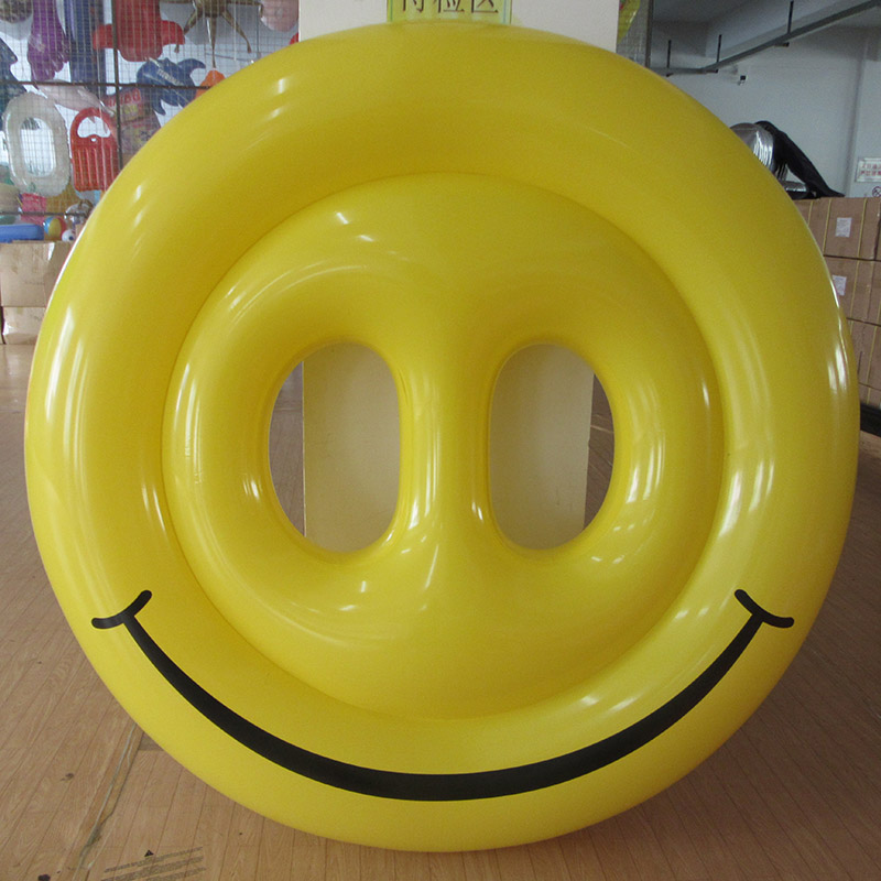 Inflatable Yellow PVC Smileface Float Mattress