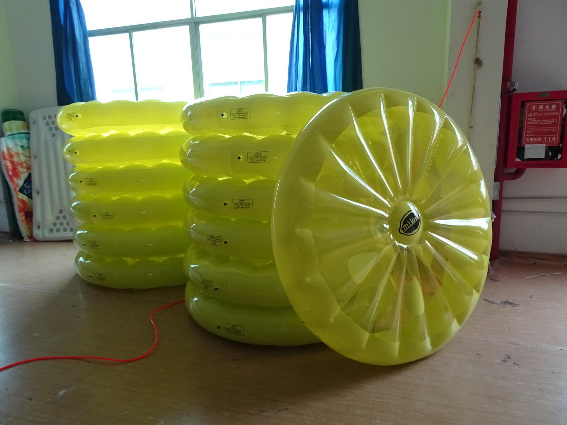 Inflatable PVC Transparent Yellow Floating Lemon