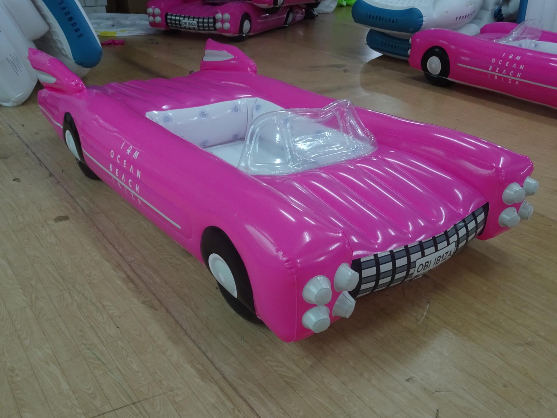 Inflatable PVC Pink Ocean Beach Car Float