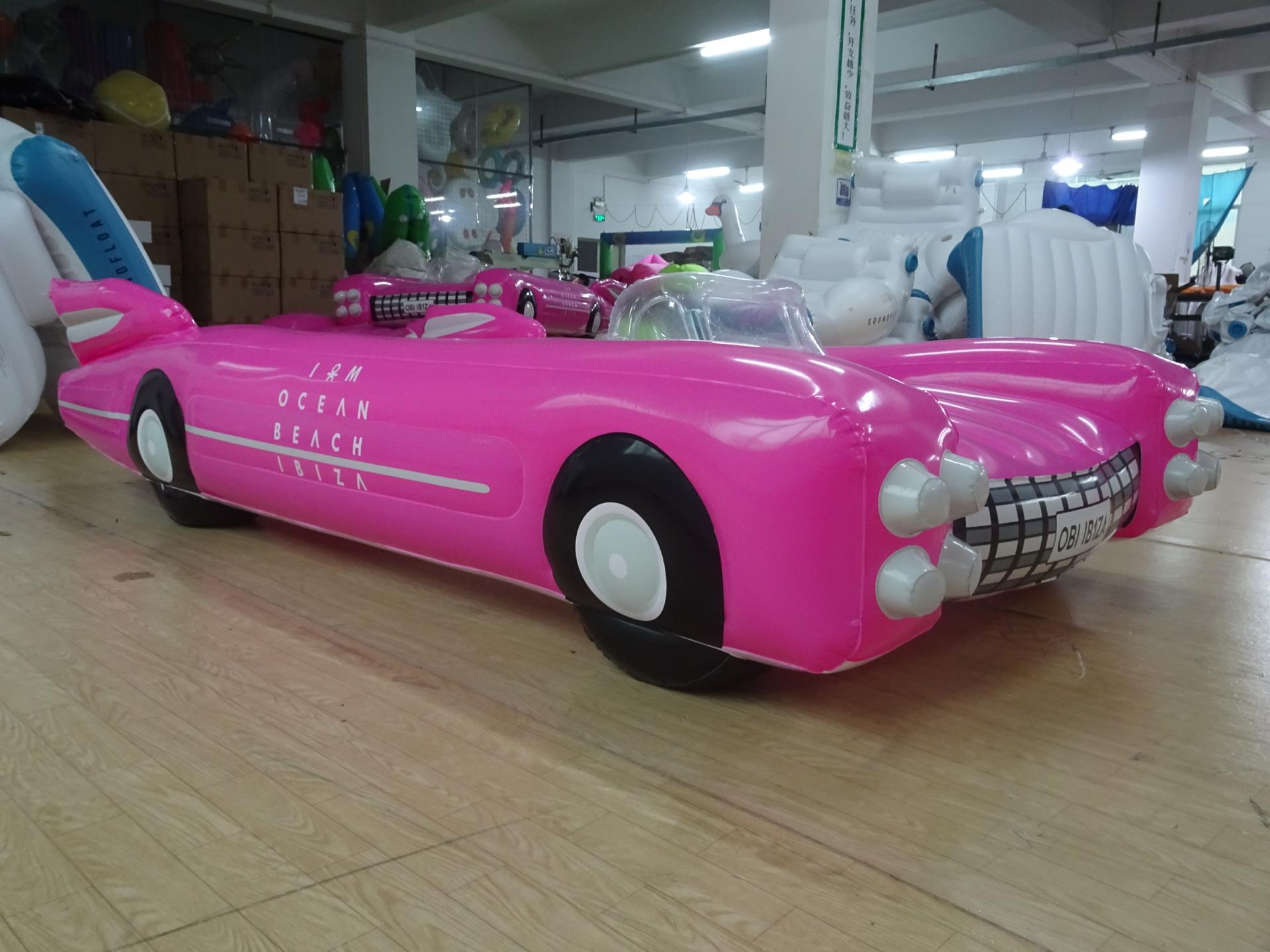 Inflatable PVC Pink Ocean Beach Car Float