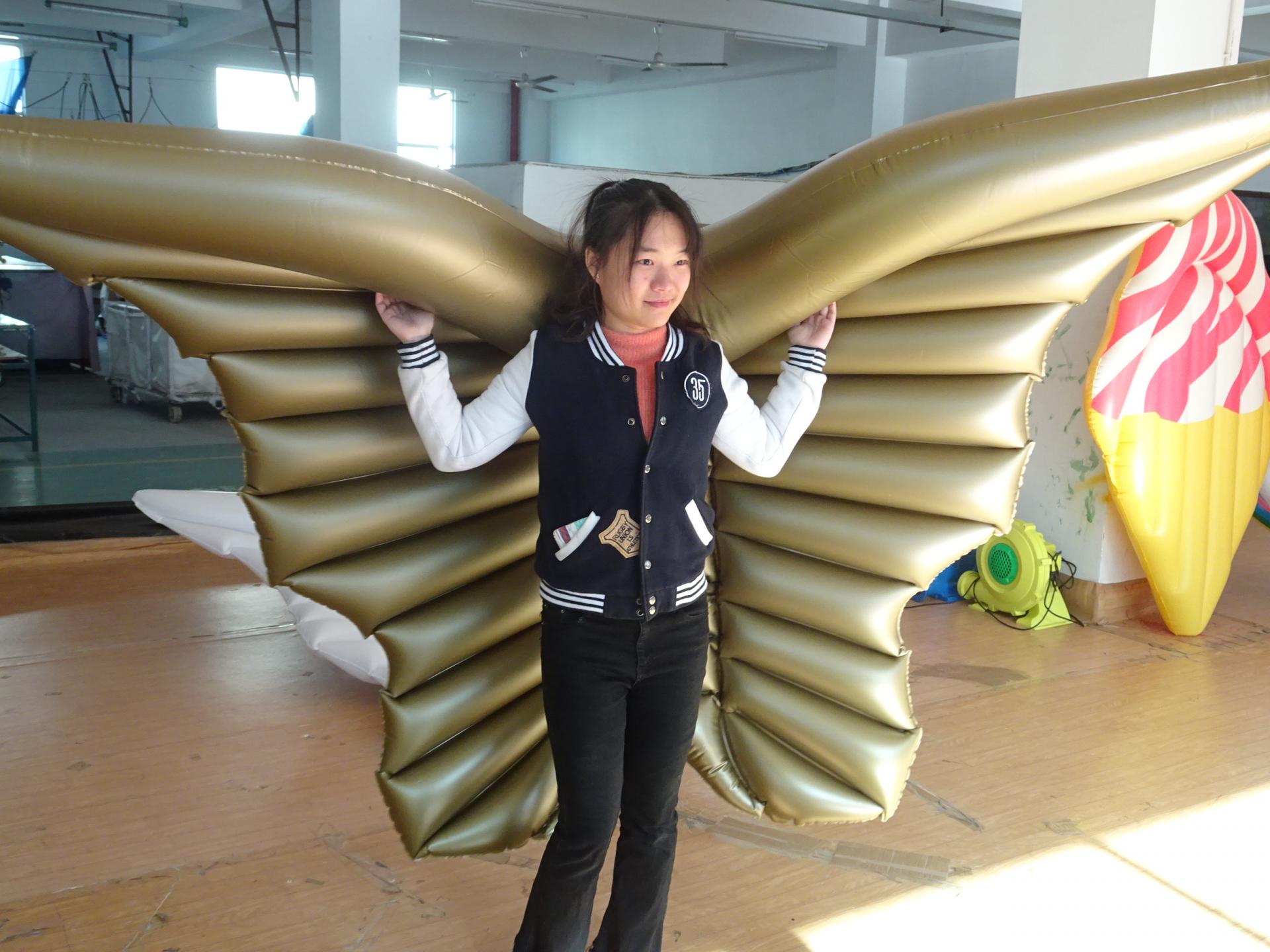 Inflatable Golden Angel Wings Pool Floats