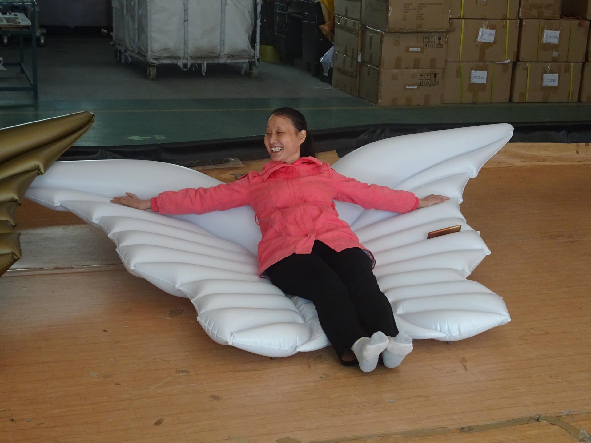 Inflatable Golden Angel Wings Pool Floats