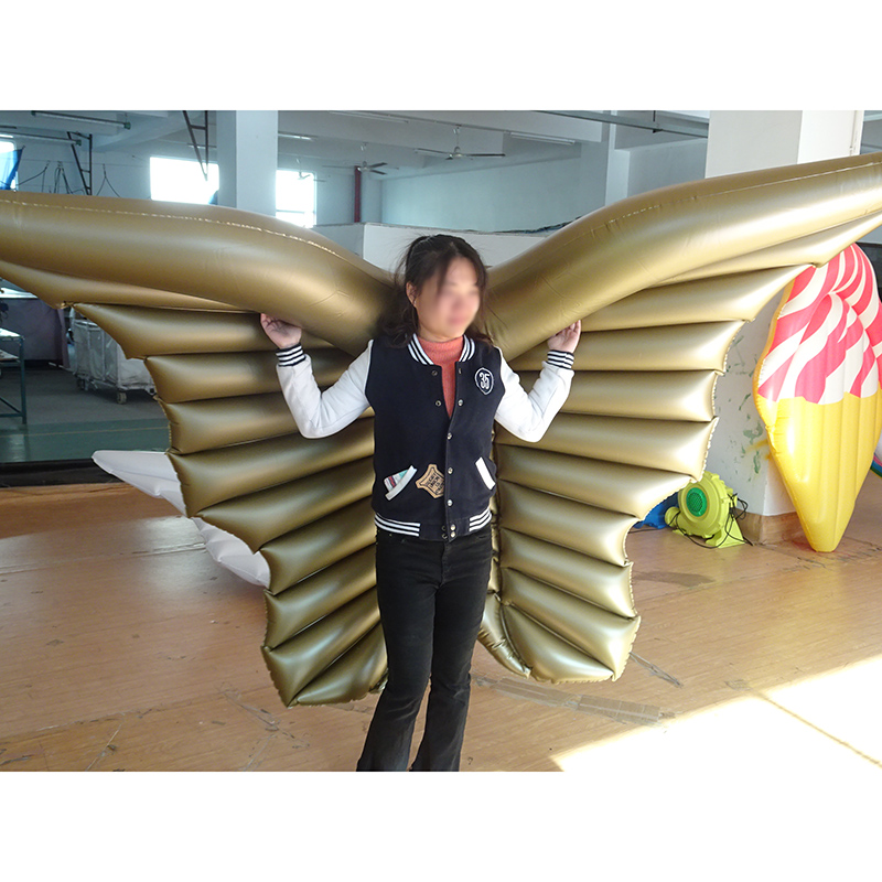 Inflatable Golden Angel Wings Pool Floats