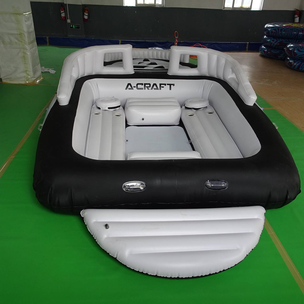 Bay Breezing Black Inflatable 6-Person Pool Floating Boats
