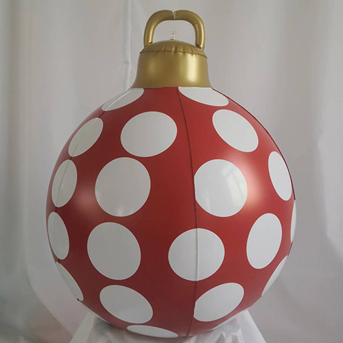 Customised Inflatable Red With White Dots Of Chistmas Decorations Ornament Ball