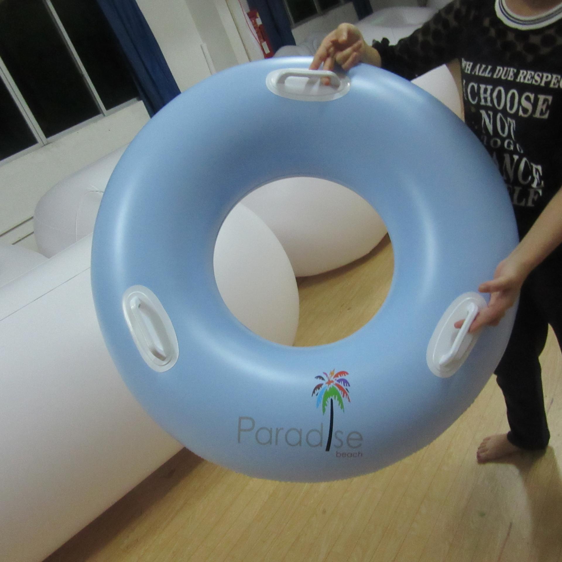 Customised Clear PVC Inflatable Floating Tube/Ring With Heavy-Duty Handles