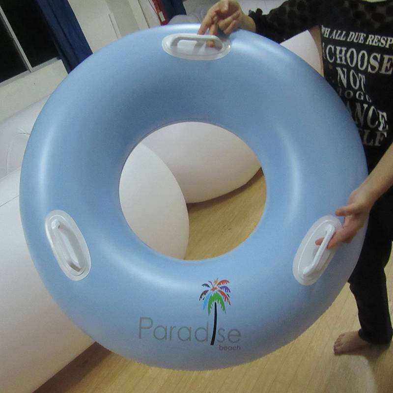 Customised Clear PVC Inflatable Floating Tube/Ring With Heavy-Duty Handles