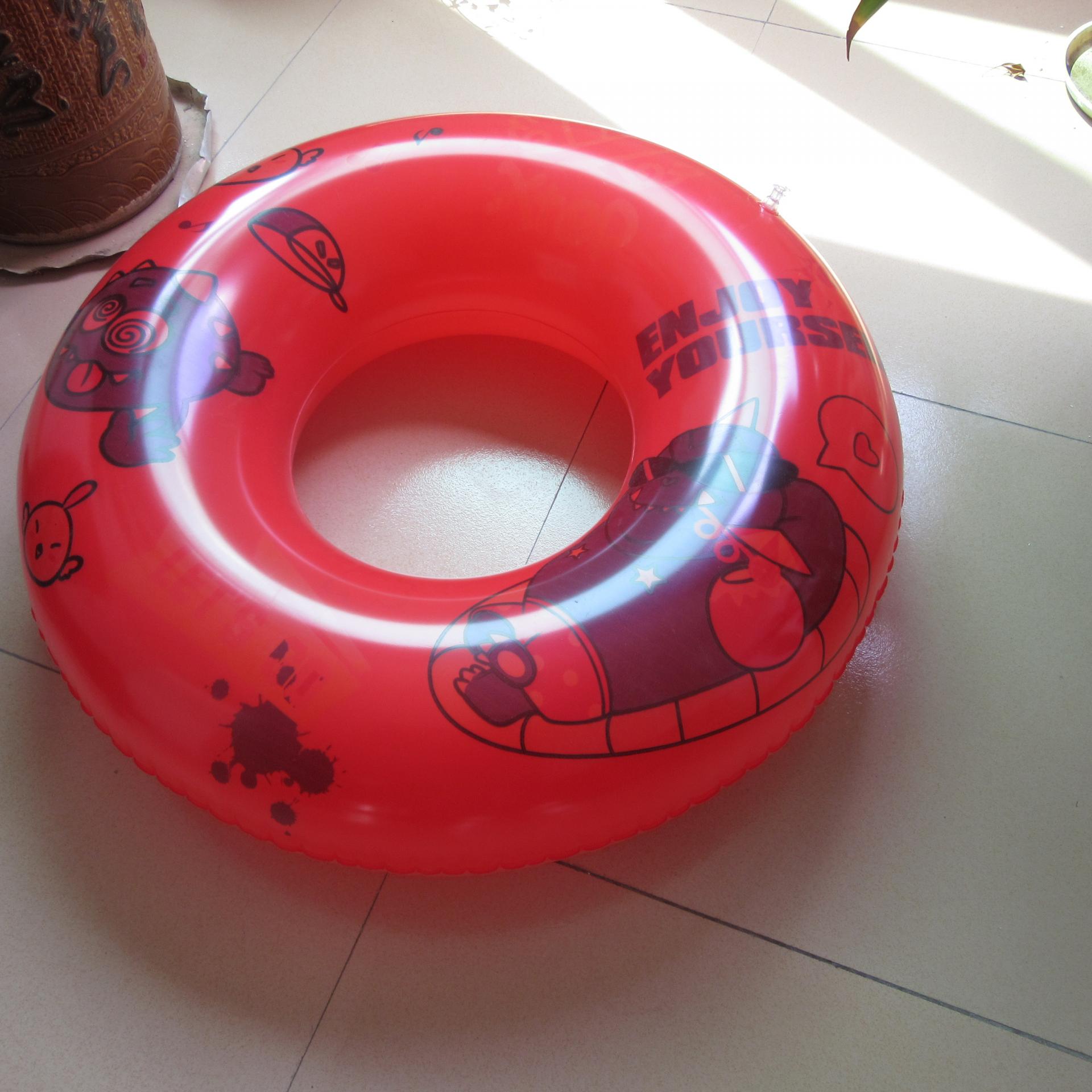Inflatable Customised PVC Swimming Ring With 4 Color Artworks Printing On Two Sides