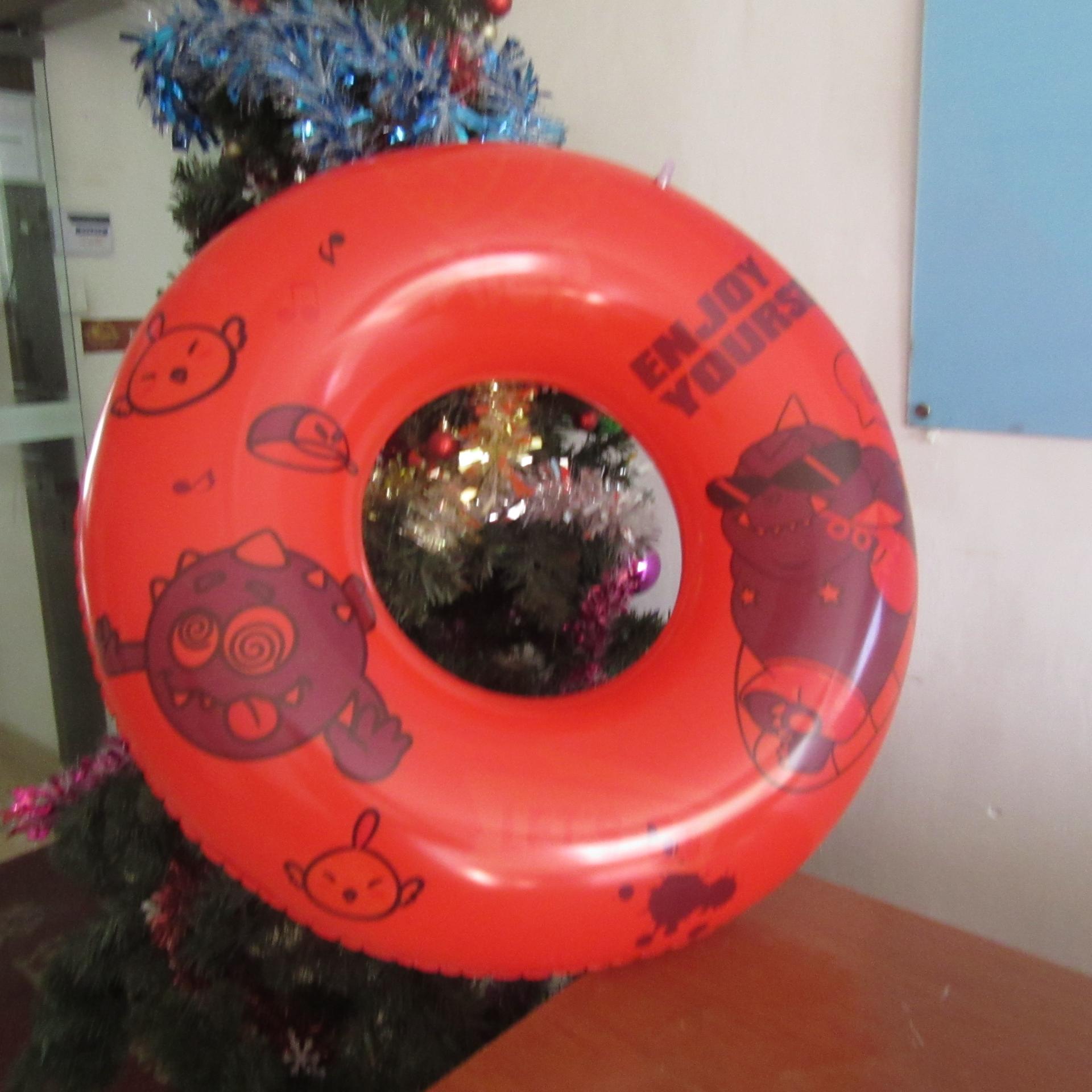 Inflatable Customised PVC Swimming Ring With 4 Color Artworks Printing On Two Sides