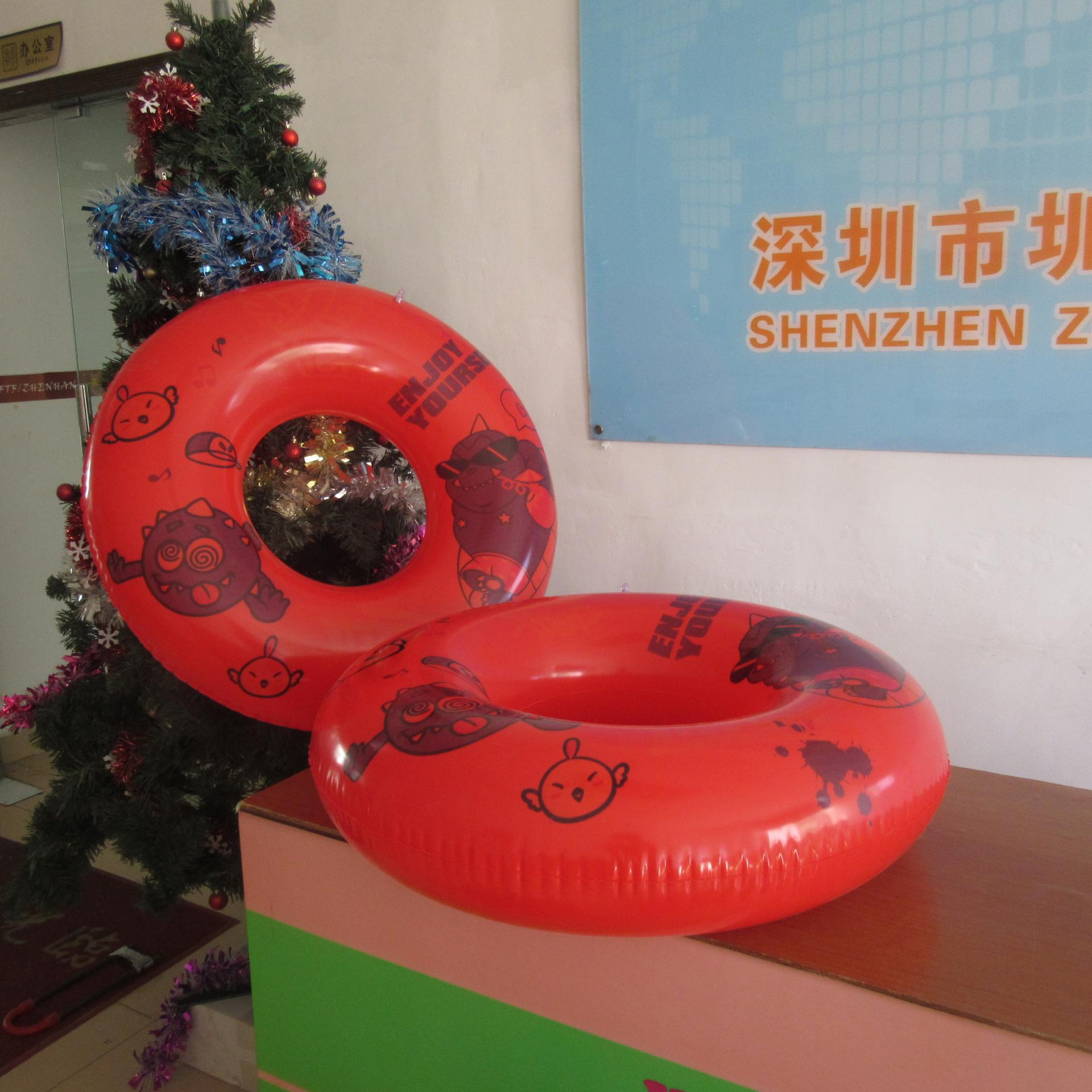 Inflatable Customised PVC Swimming Ring With 4 Color Artworks Printing On Two Sides