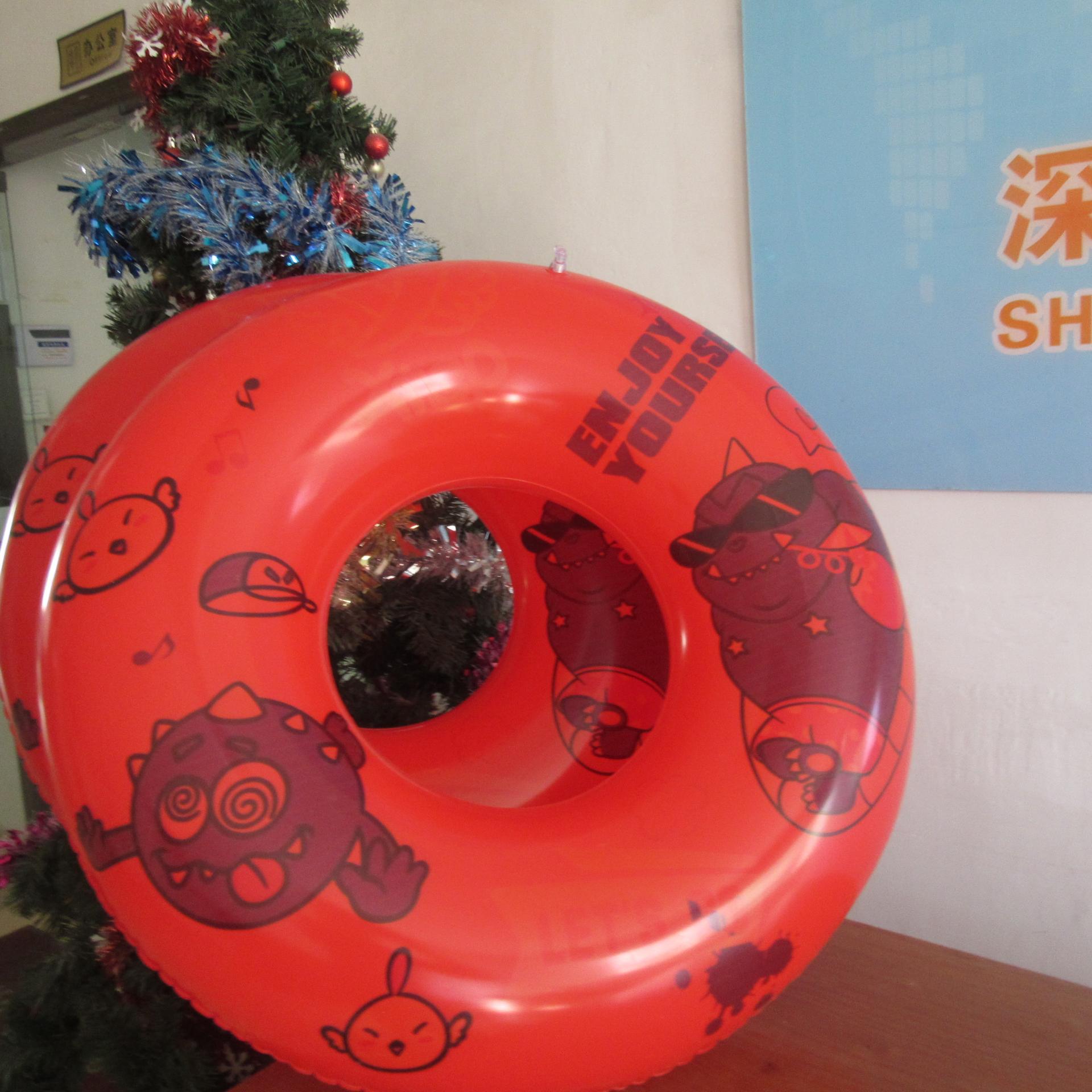 Inflatable Customised PVC Swimming Ring With 4 Color Artworks Printing On Two Sides