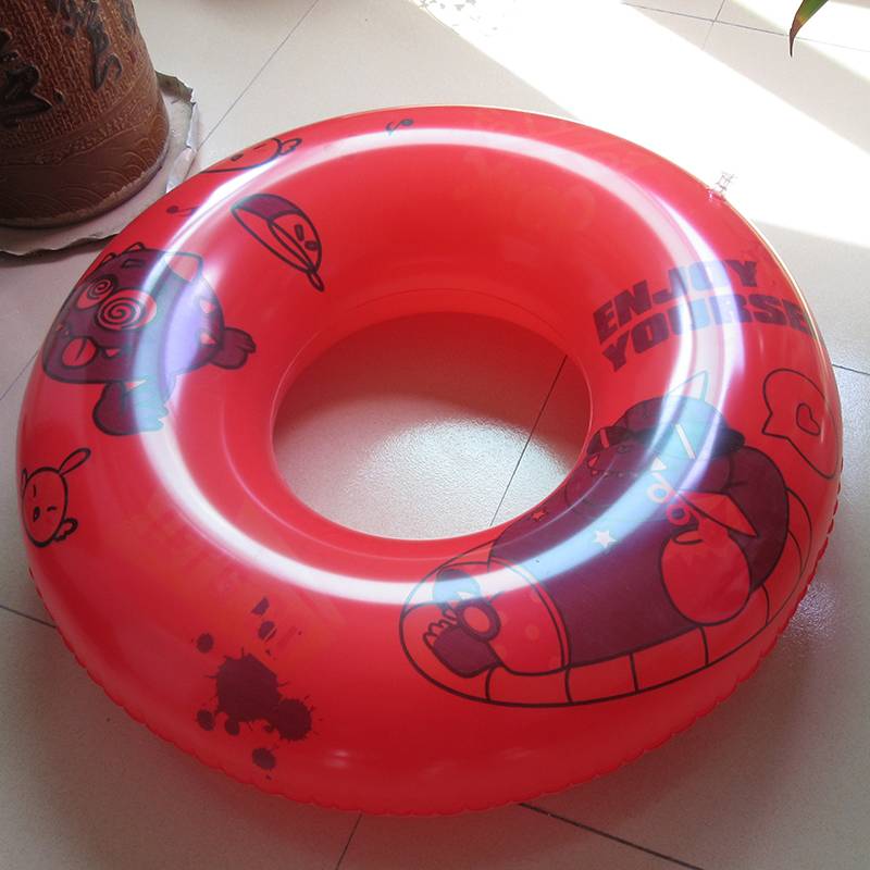 Inflatable Customised PVC Swimming Ring With 4 Color Artworks Printing On Two Sides