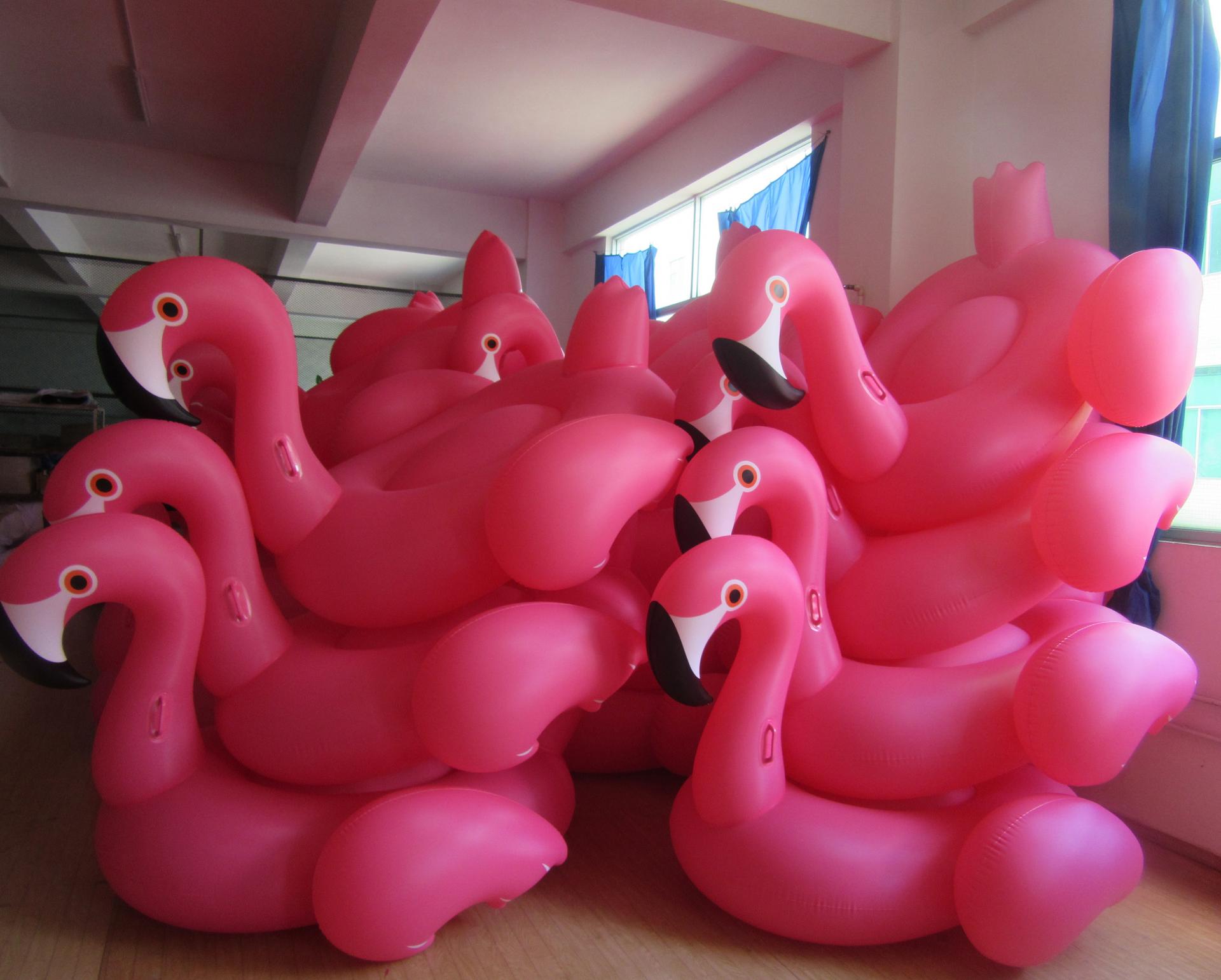 Customised Inflatable Red Flamingo Floatie Ride On Large Rideable Float