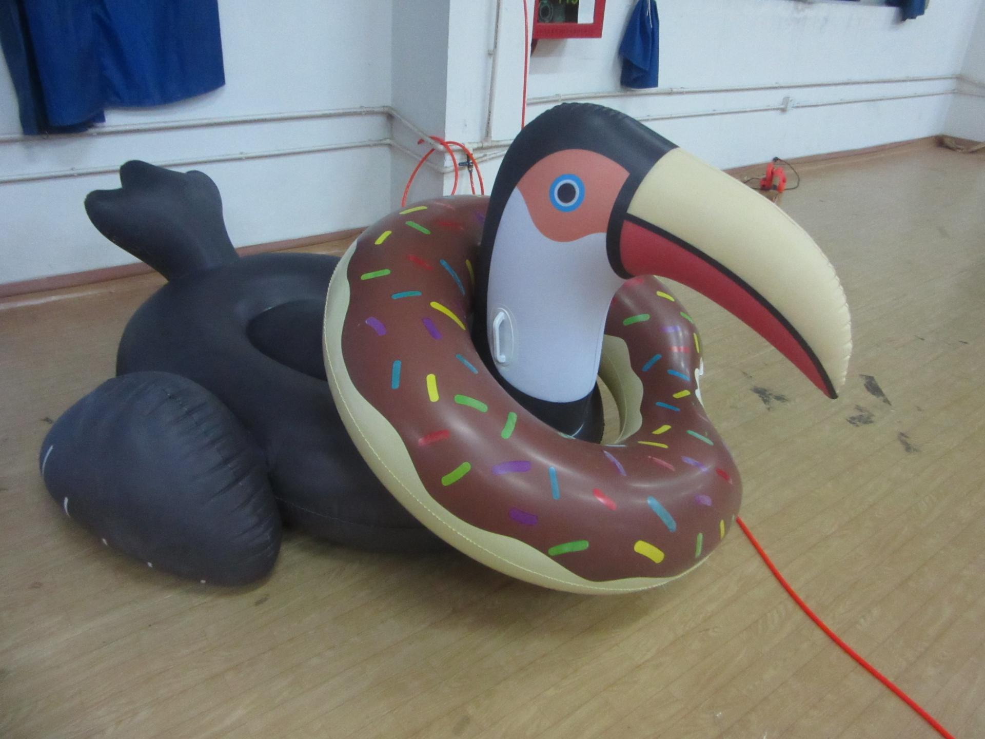 Customised PVC Inflatable Toucan Floating Ride On Large Rideable For  Summer Beach Swimming Pool