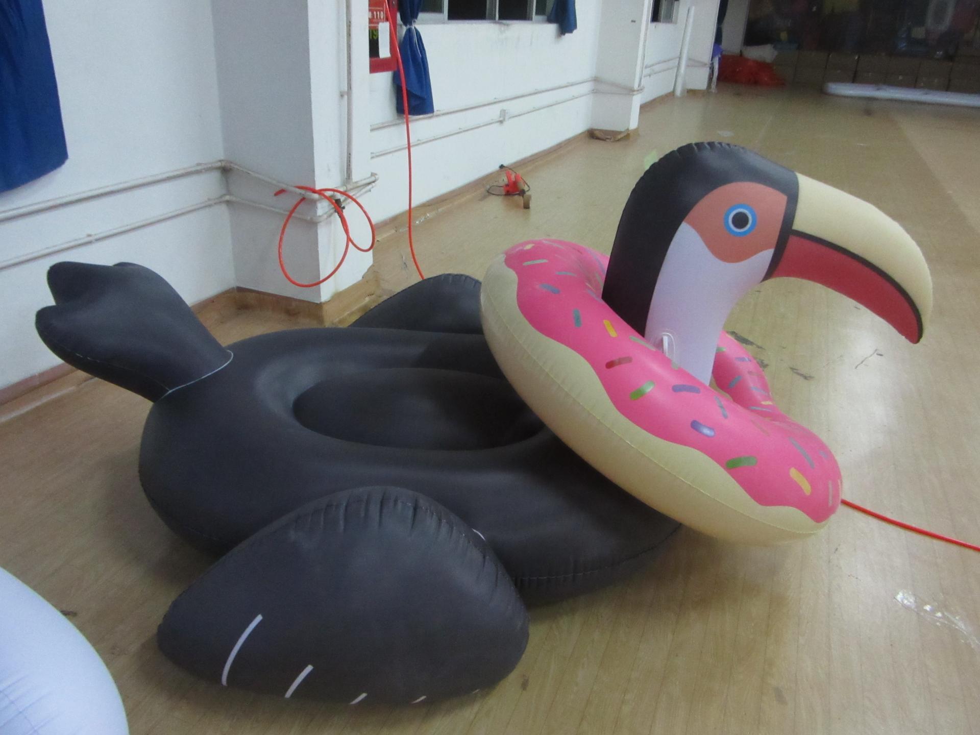 Customised PVC Inflatable Toucan Floating Ride On Large Rideable For  Summer Beach Swimming Pool