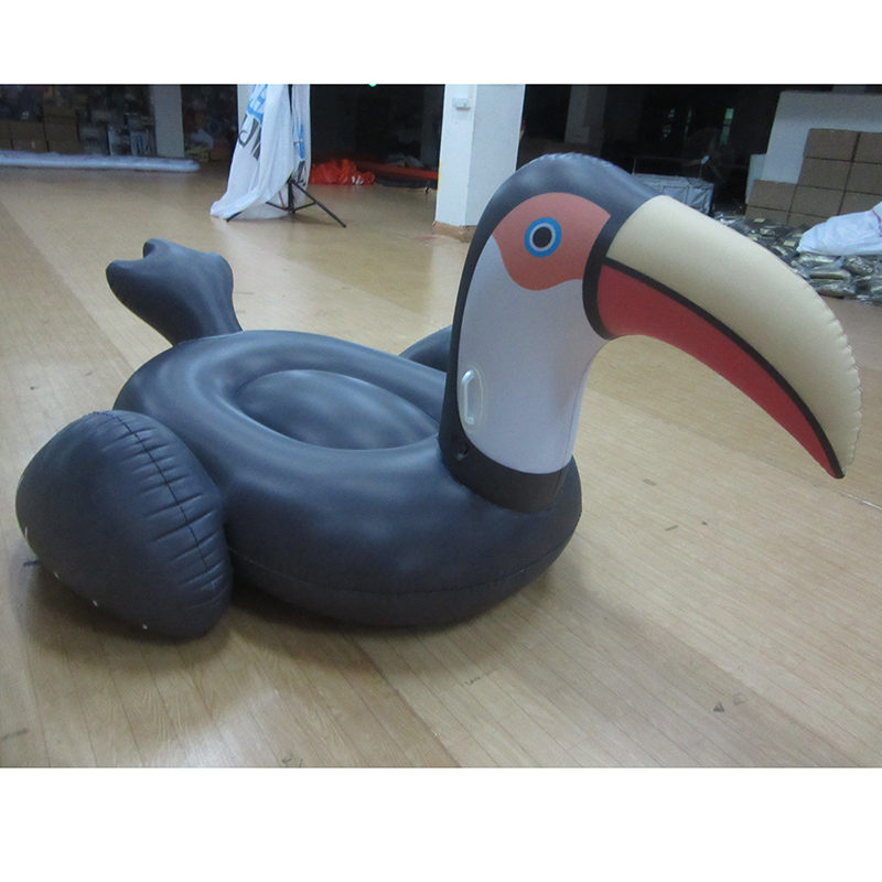 Customised PVC Inflatable Toucan Floating Ride On Large Rideable For  Summer Beach Swimming Pool