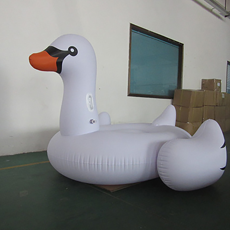Customised Inflatable Giant Large White Matt Swan Float With Durable Handles For Summer Beach