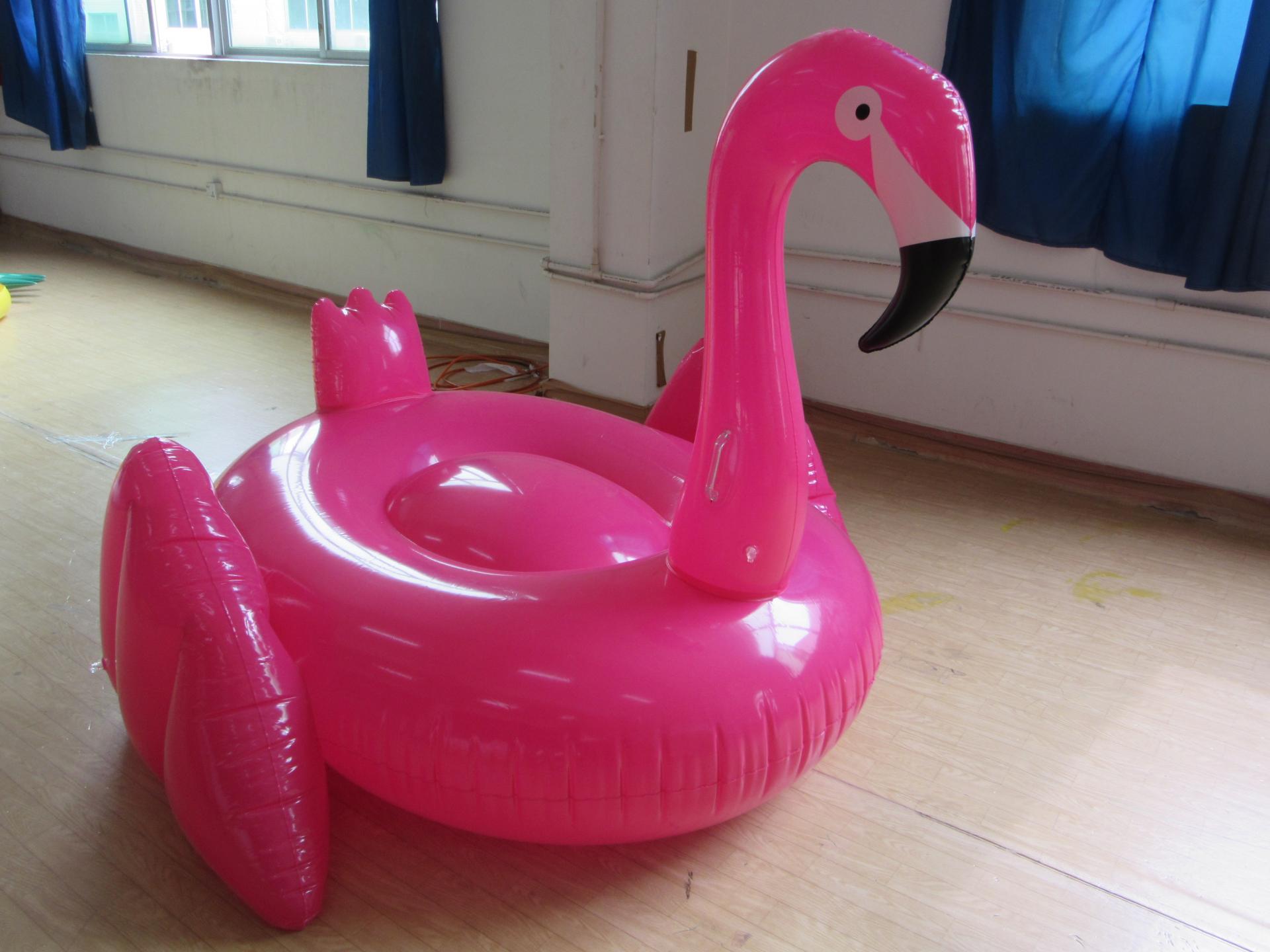 Customised PVC Floaty Flamingo On Ride For Summer Beach Swimming Pool Party Lounge Raft With Durable