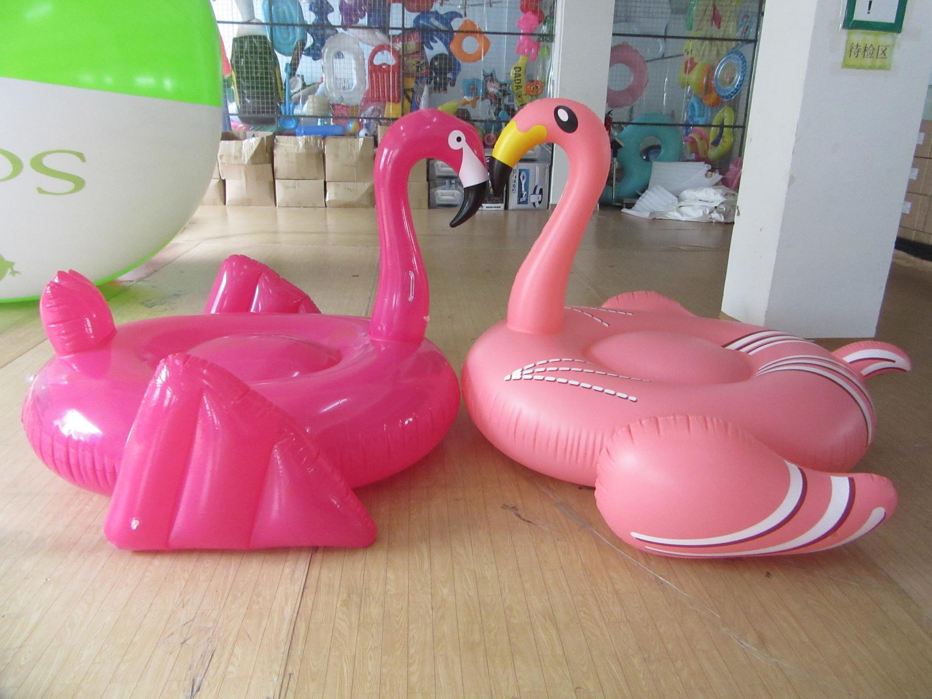 Customised PVC Floaty Flamingo On Ride For Summer Beach Swimming Pool Party Lounge Raft With Durable