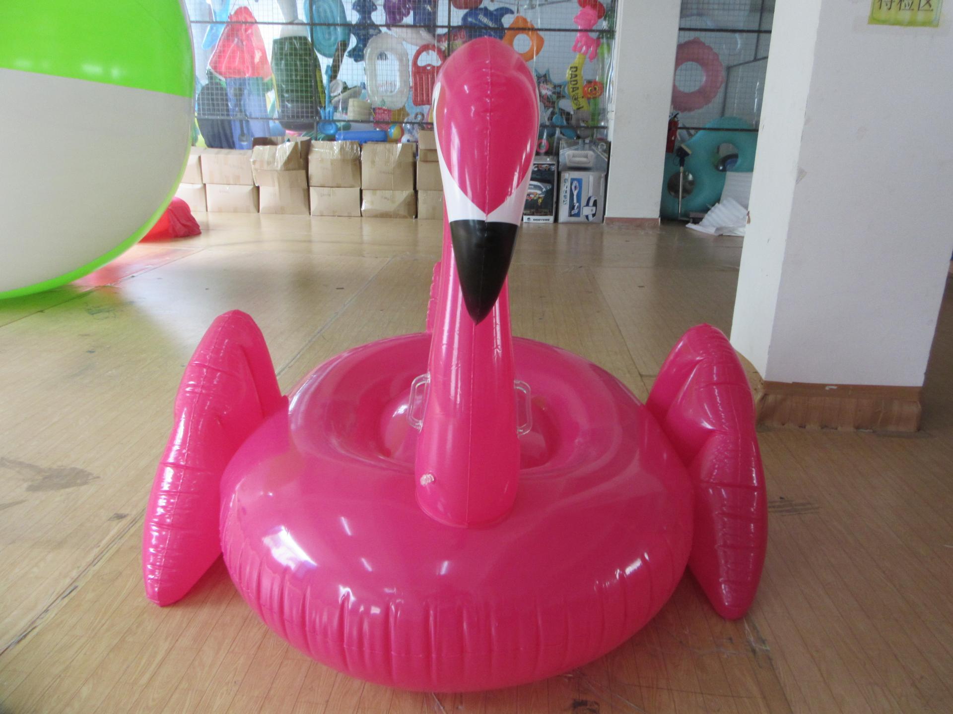 Customised PVC Floaty Flamingo On Ride For Summer Beach Swimming Pool Party Lounge Raft With Durable
