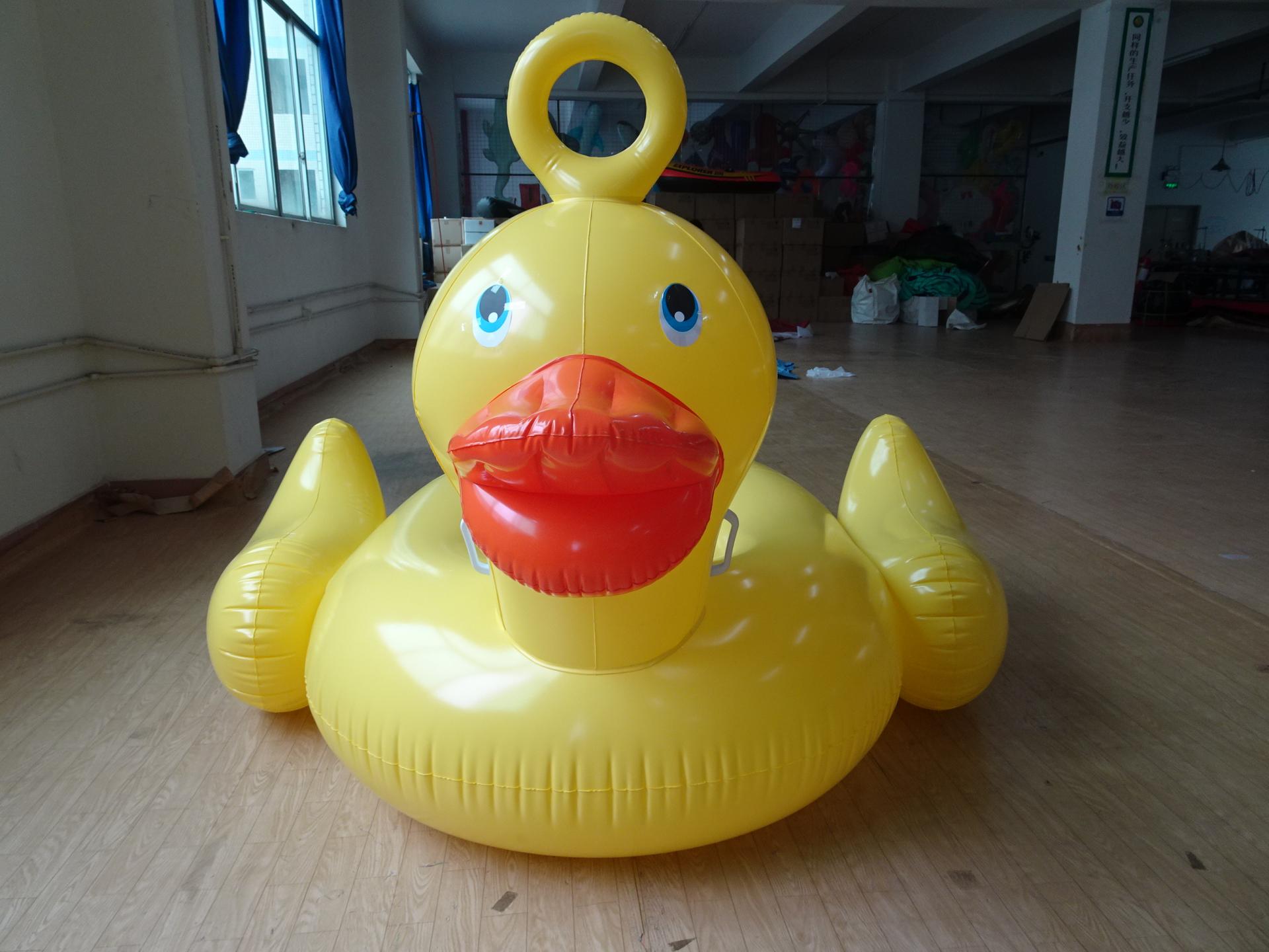 Customised Inflatable Yellow Duck Float Ride On Large For Summer Beach Swimming Pool Party