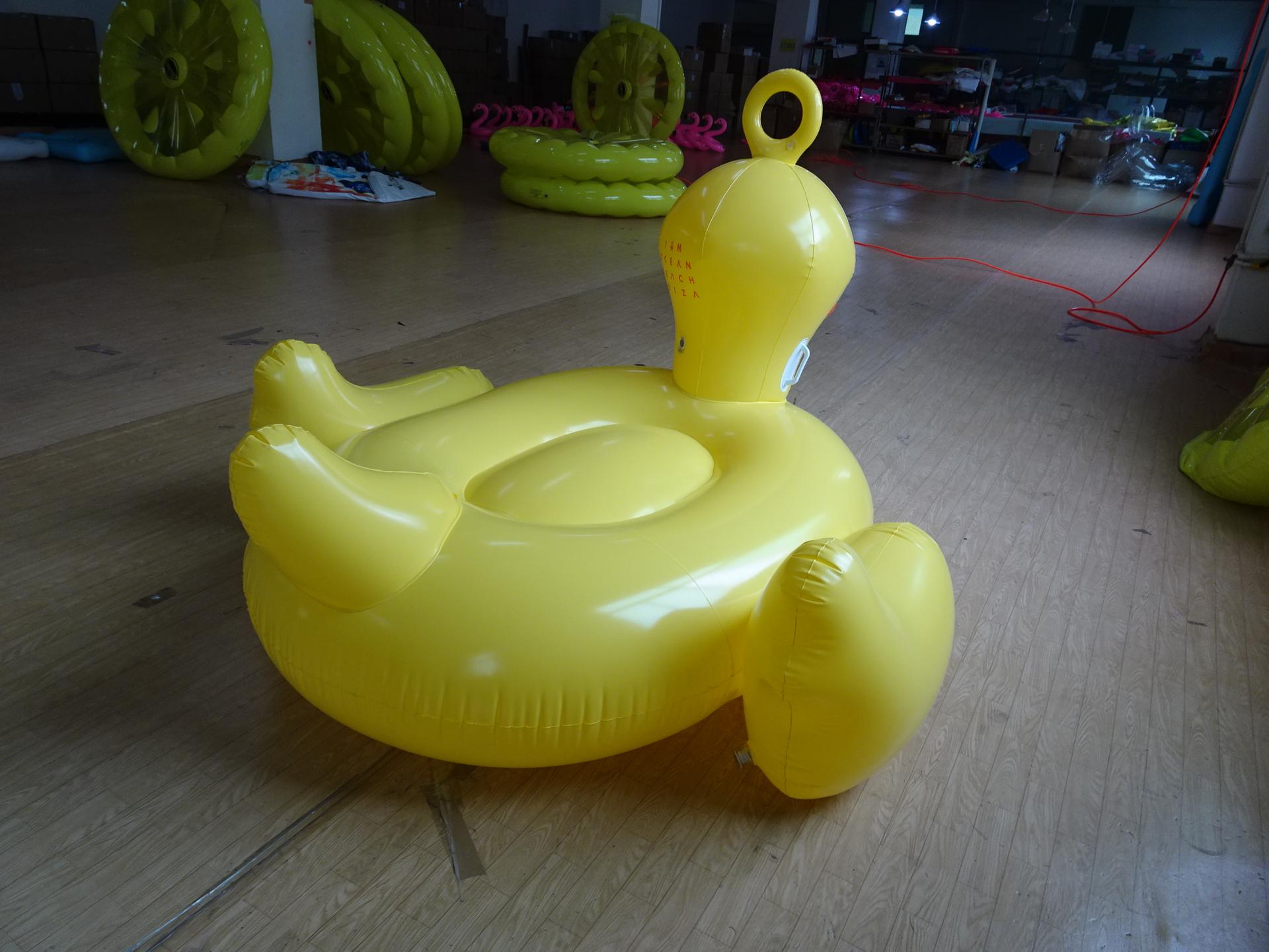 Customised Inflatable Yellow Duck Float Ride On Large For Summer Beach Swimming Pool Party