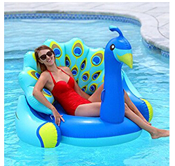 Customised Inflatable Peacock Float Ride On Large Rideable Rider Blow Up Summer Beach Swimming Pool 