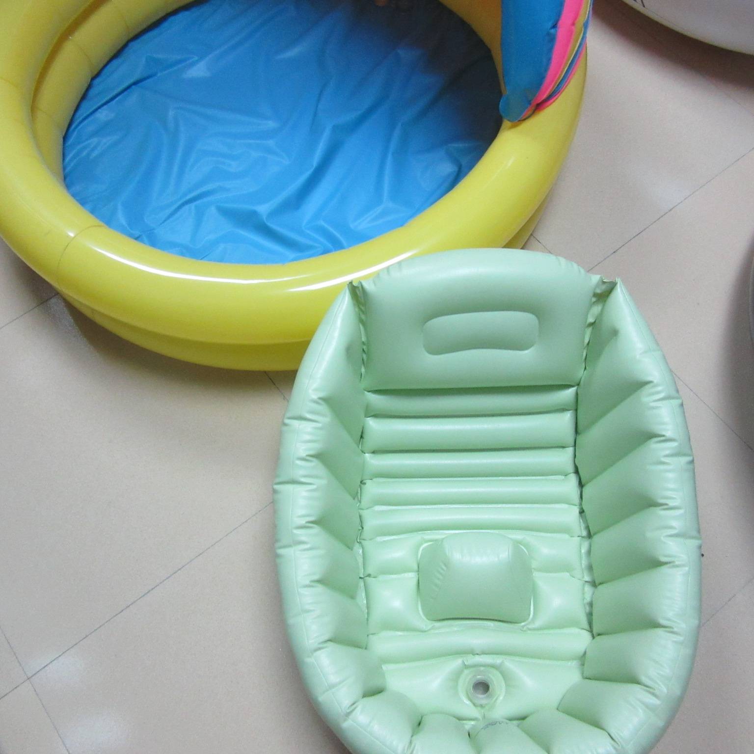 Customised Inflatable Blue Kiddie Swimming Pool With Sun Cover For Kids & Adults Includes Repair Kit