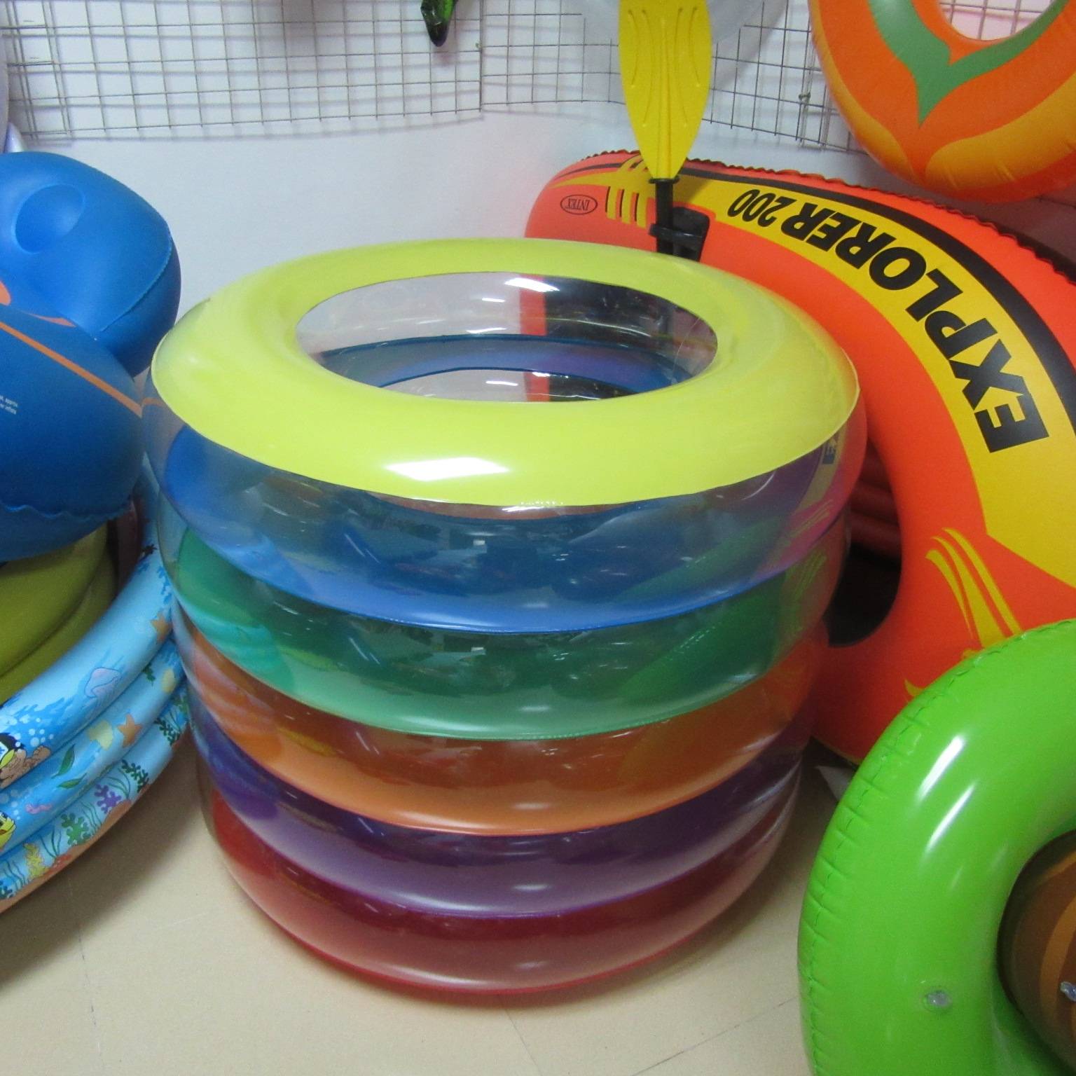 Customised Inflatable Round Colored Kiddie Toddler 6 Ring Pool Includes Repair Kit
