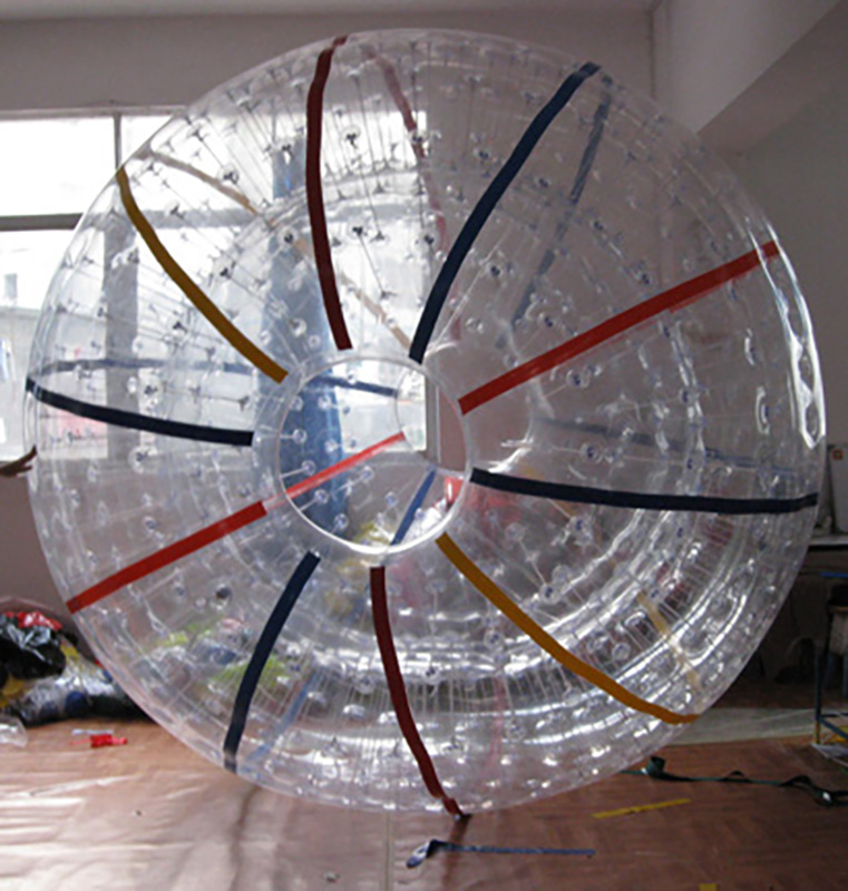 Customised Dry Zorb With White Ropes,Clear Dots,Two Entry Hole With Two Harness,Colored Stipes