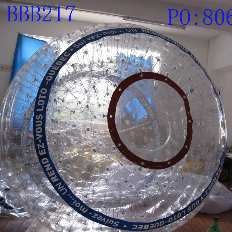 Customised Tpu Inflatable Zorb Ball With Two Entry Hole Human Hamster Adults Backyard Lawn Hill