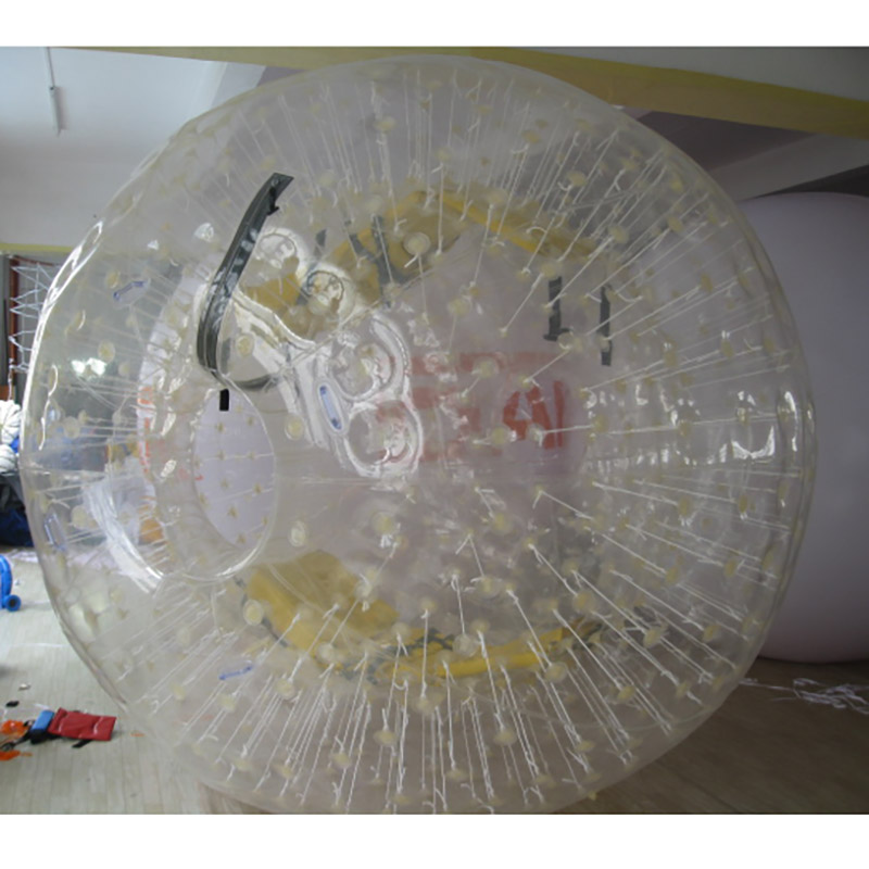 Customised Tpu Inflatable Zorb Ball With Two Entry Hole With Yellow Harness Team Gaming Play