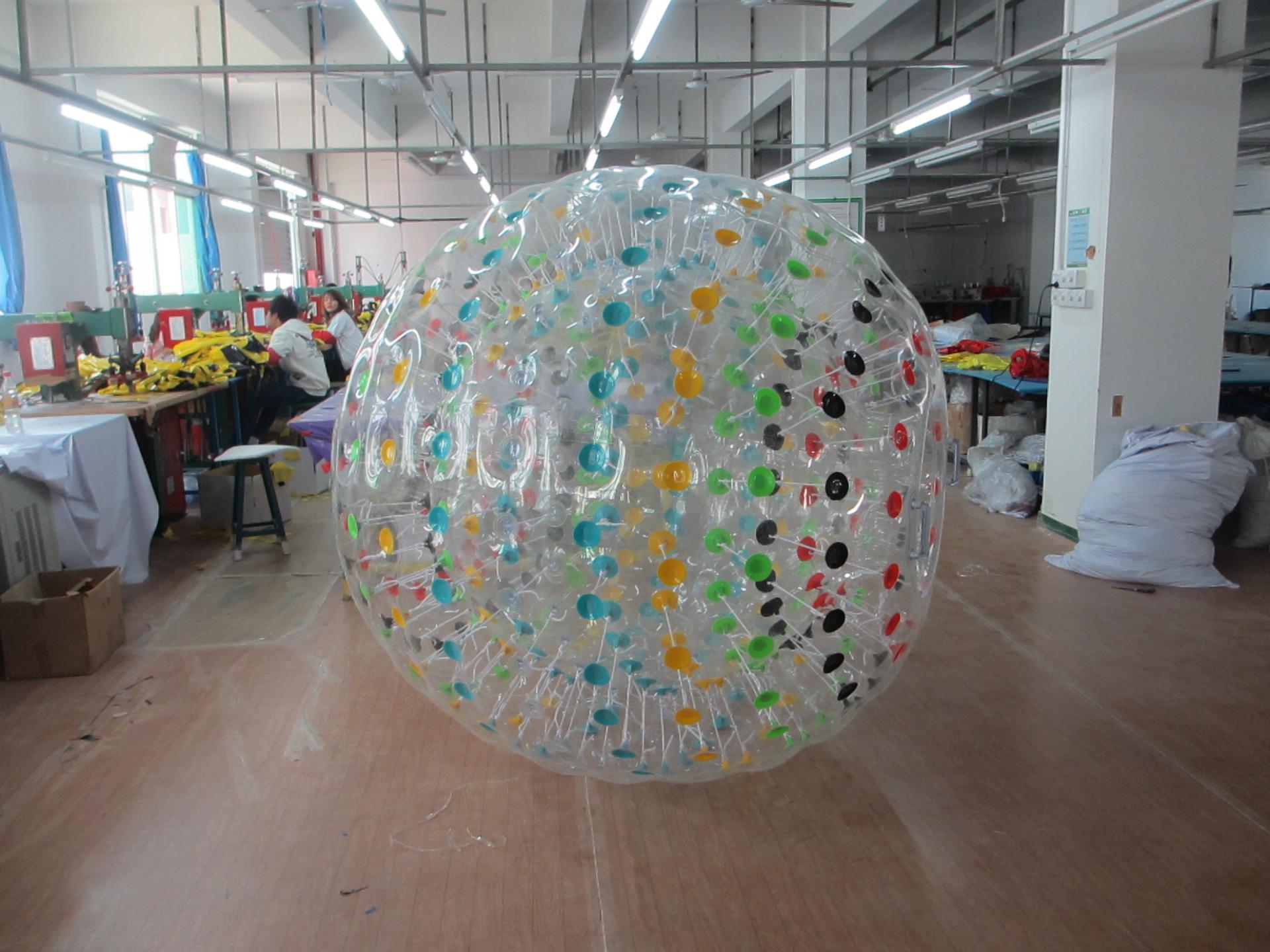Customised Inflatable Single Hole Tpu Zorb Without Harnesses,Blue Dots Gaming Play  Outdoor Grass