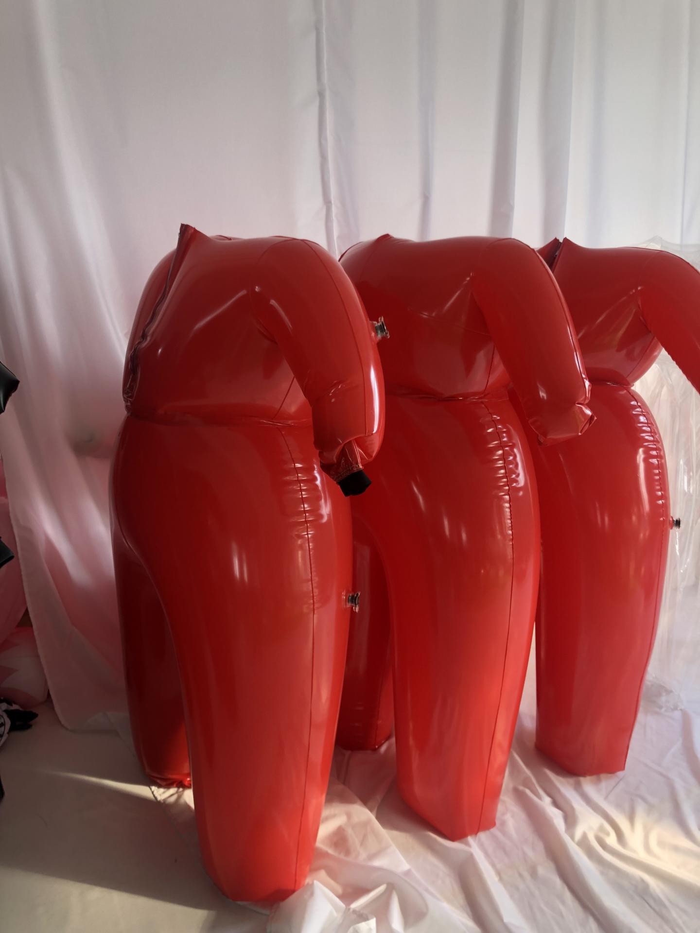 Customised PVC Red Inflatable Random Surprise Costume Air Blow Up Dress Suits