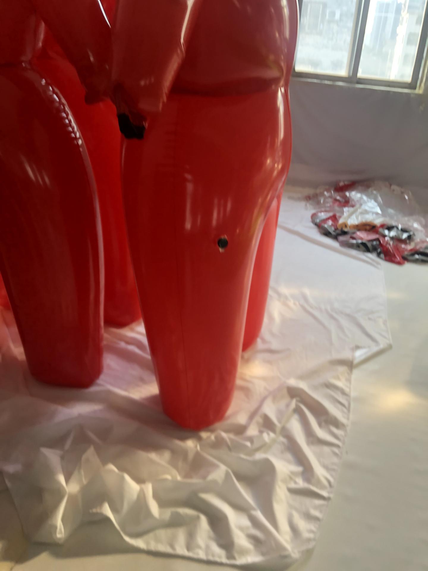 Customised PVC Red Inflatable Random Surprise Costume Air Blow Up Dress Suits