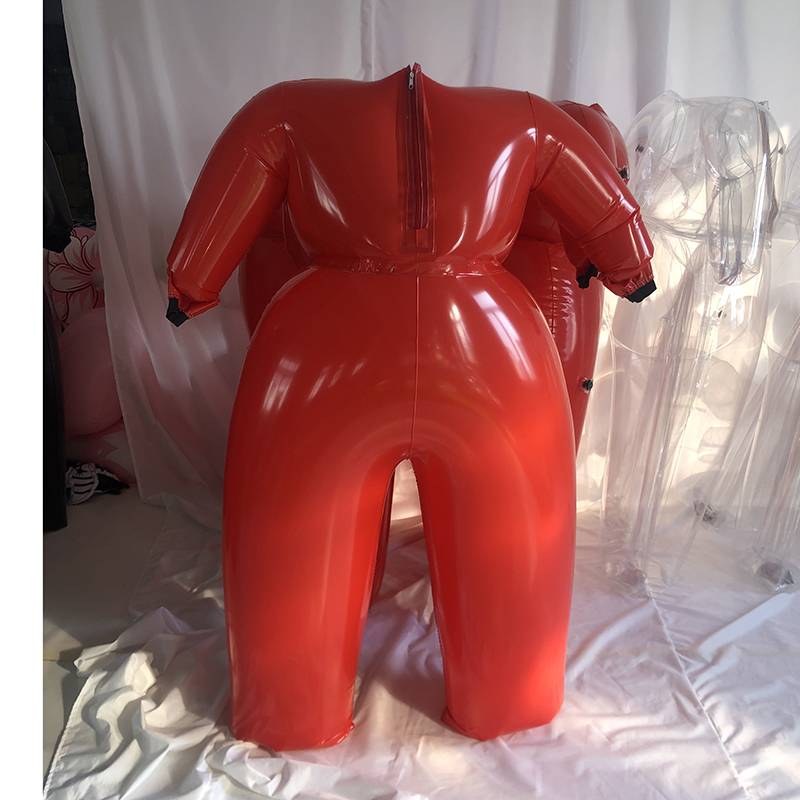 Customised PVC Red Inflatable Random Surprise Costume Air Blow Up Dress Suits