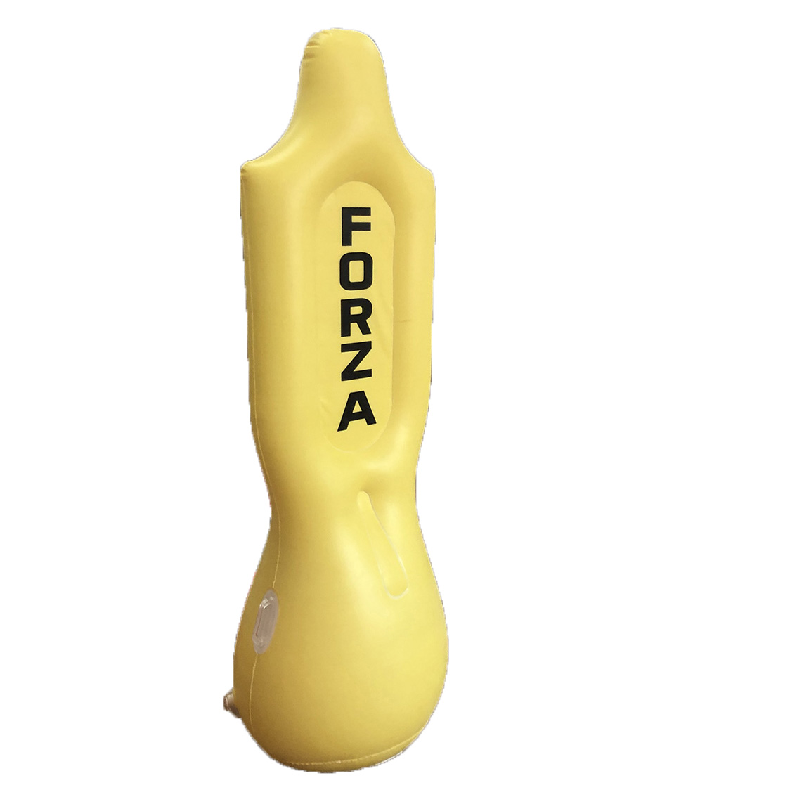 Customised Inflatable Yellow Shaped Tumber With Water Inside Base And Mannequin On Base For Grip