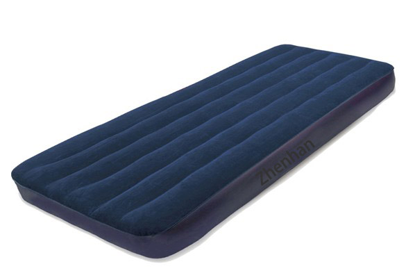 Customised Inflatable Flocked Single Mattress With Built-In Pump For Outdoor Travel