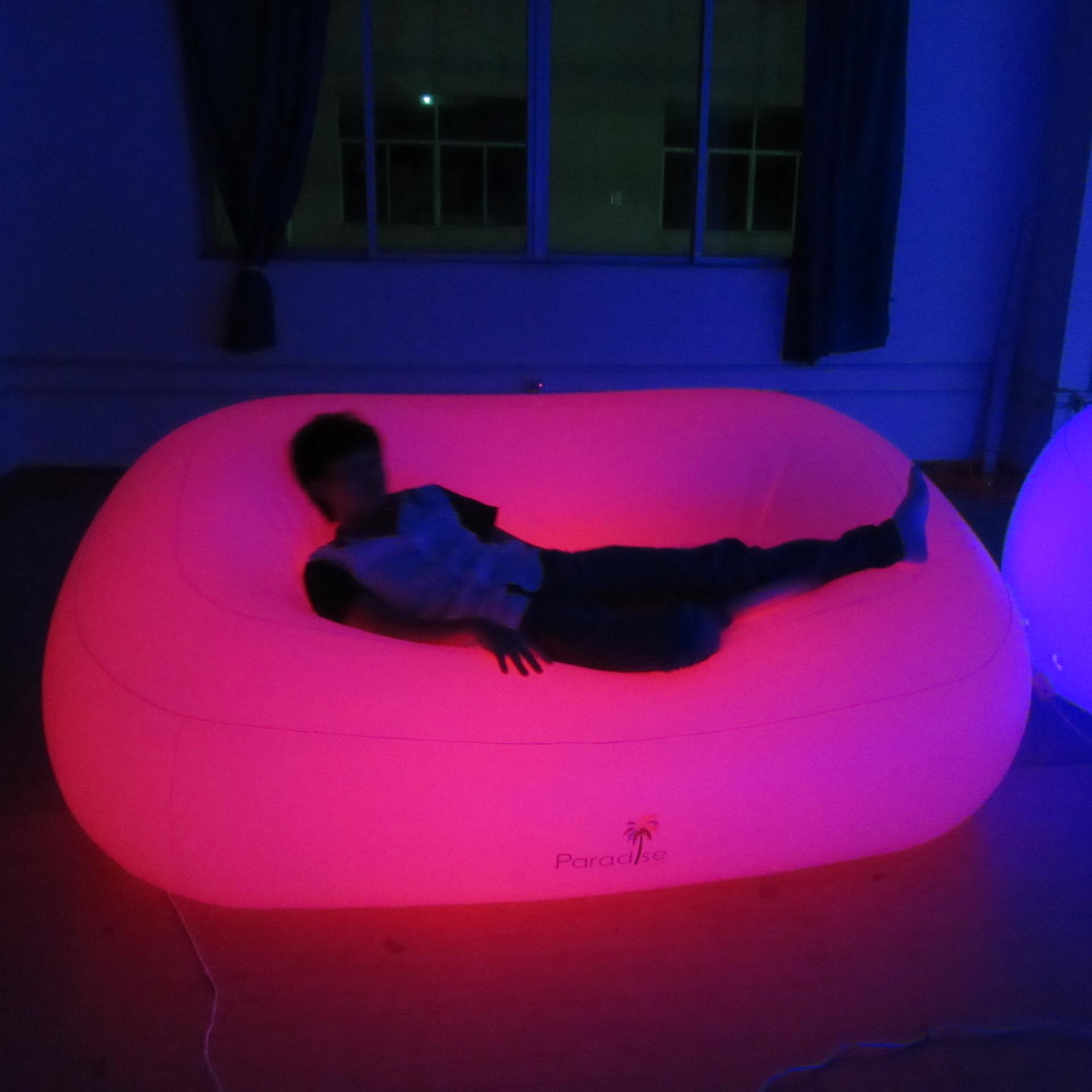 Customised 3 Seats Inflatable Led Lighting Transparent PVC Long Sofa Perfect For Event Decorations