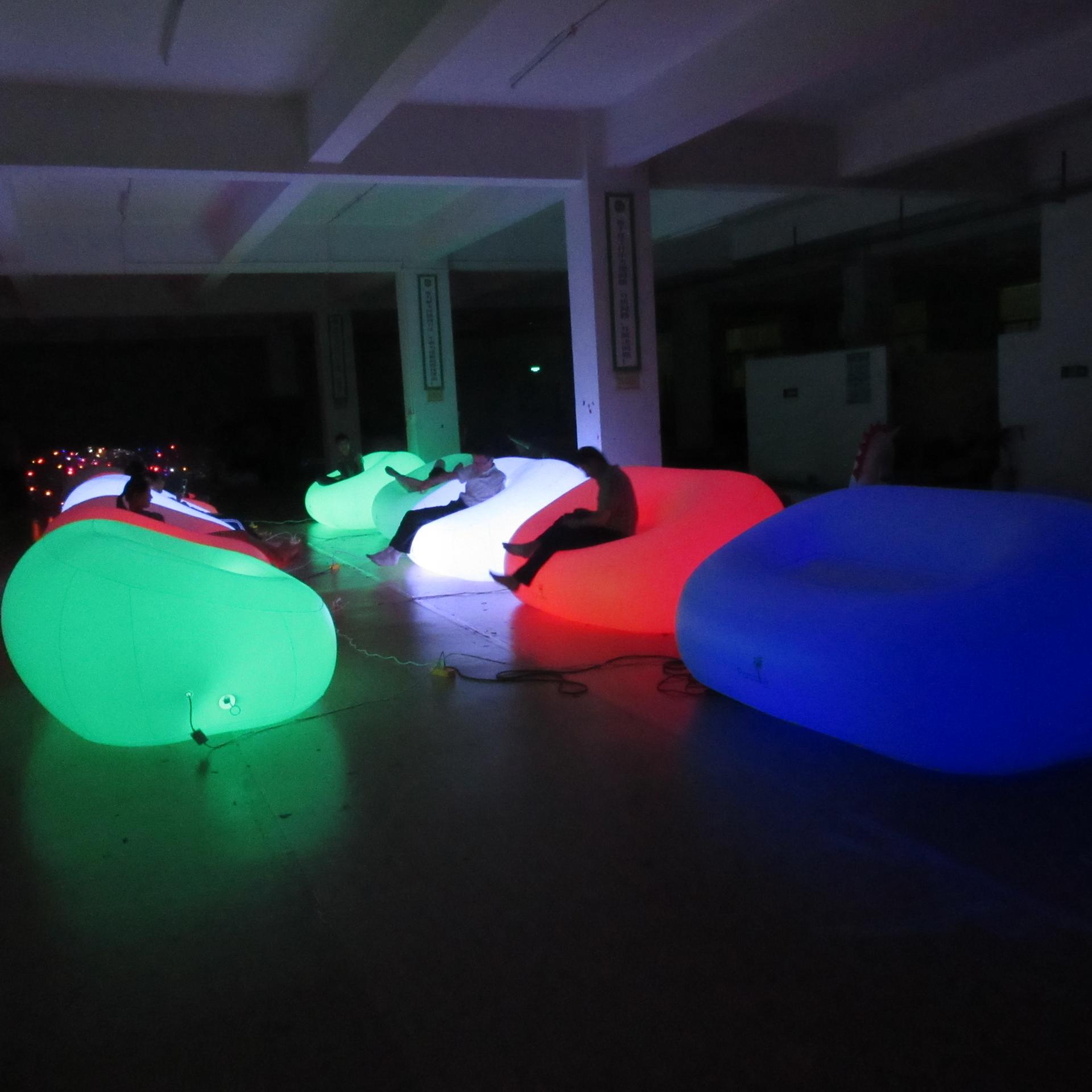 Customised 3 Seats Inflatable Led Lighting Transparent PVC Long Sofa Perfect For Event Decorations